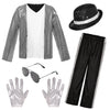 Hortyzon Kids Dance Star Costume Boys 80S Dance Costume 90S Pop Stage Outfits With Glasses Hat Gloves Halloween Cosplay Party (4