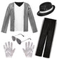 Hortyzon Kids Dance Star Costume Boys 80S Dance Costume 90S Pop Stage Outfits With Glasses Hat Gloves Halloween Cosplay Party (6