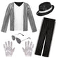 HORTYZON Kids Dance Star Costume Boys 80s Dance Costume 90s Pop Stage Outfits with Glasses Hat Gloves Halloween Cosplay Party (8
