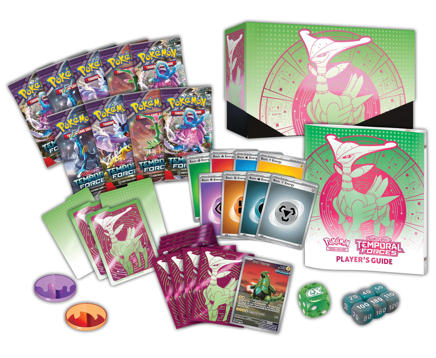 Pokemon TCG Scarlet & Violet Temporal Forces Elite Trainer Box - Multi Color, Model 188-85657, Paper Material