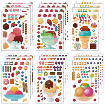 Orgua Make-A-Face Sticker Set, Make A Dessert Ice Cream Stickers For Kids Girls, Diy Craft Stickers Face Stickers, Make Your Own