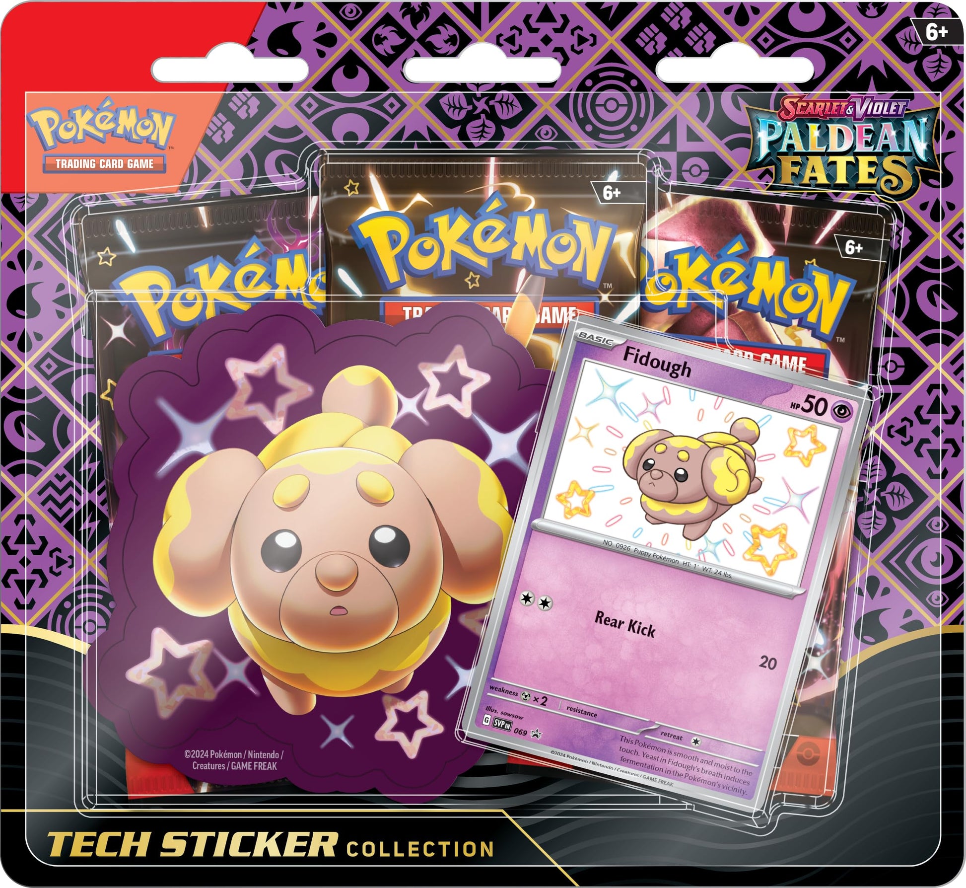 POKEMON TCG: Scarlet and Violet: PALDEAN Fates: TECH Sticker Collection  Shiny Fidough