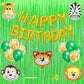 Jungle Theme Birthday Banner Decoration Kit 17 Pcs For Baby Girls Kids Wild Animal Safari Gold Confetti Metallic Balloons Foil C