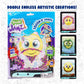 Sky Castle Doodlejamz Jellypics - Sensory Drawing Pads Filled With Non-Toxic Squishy Beads And Gel - Includes Stylus, Removable 2-Sided Emoji Backer Card (Pink, Purple, Green Beads)