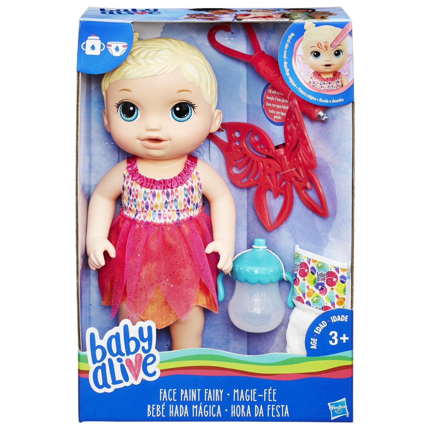 Baby Alive Face Paint Fairy Doll, Blonde, Pink, Model B9723, Plastic Material