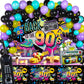80S 90S 50S Party Decorations 80'S 90'S 50'S Party Bundle Includes Inflatable Radio Boombox And Mobile Phone, Back To 80S 90S 50S Backdrop, Tablecloth, 75 Pcs Balloons For Hip Hop Party(90S Style)