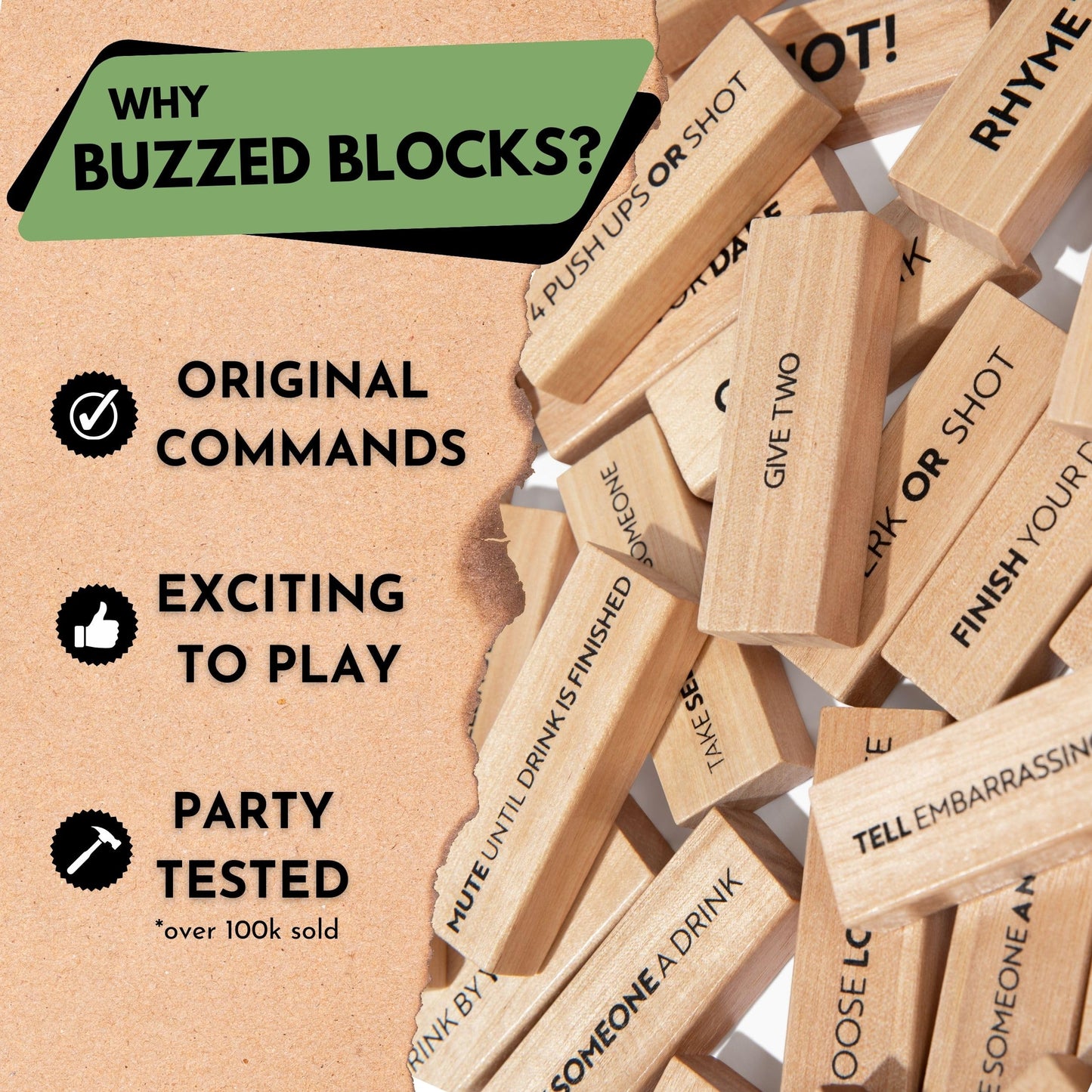 mature-themed Drinking Game - 54 Blocks with Hilarious Commands and Games on 40 of Them | Perfect Pregame Entertaining Party Starter Game | Funny Gift