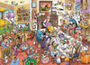 Cobble Hill 1000 Piece Puzzle - DoodleTown: Thanksgiving Togetherness - Cardboard, Model 44501, Sample Poster Included