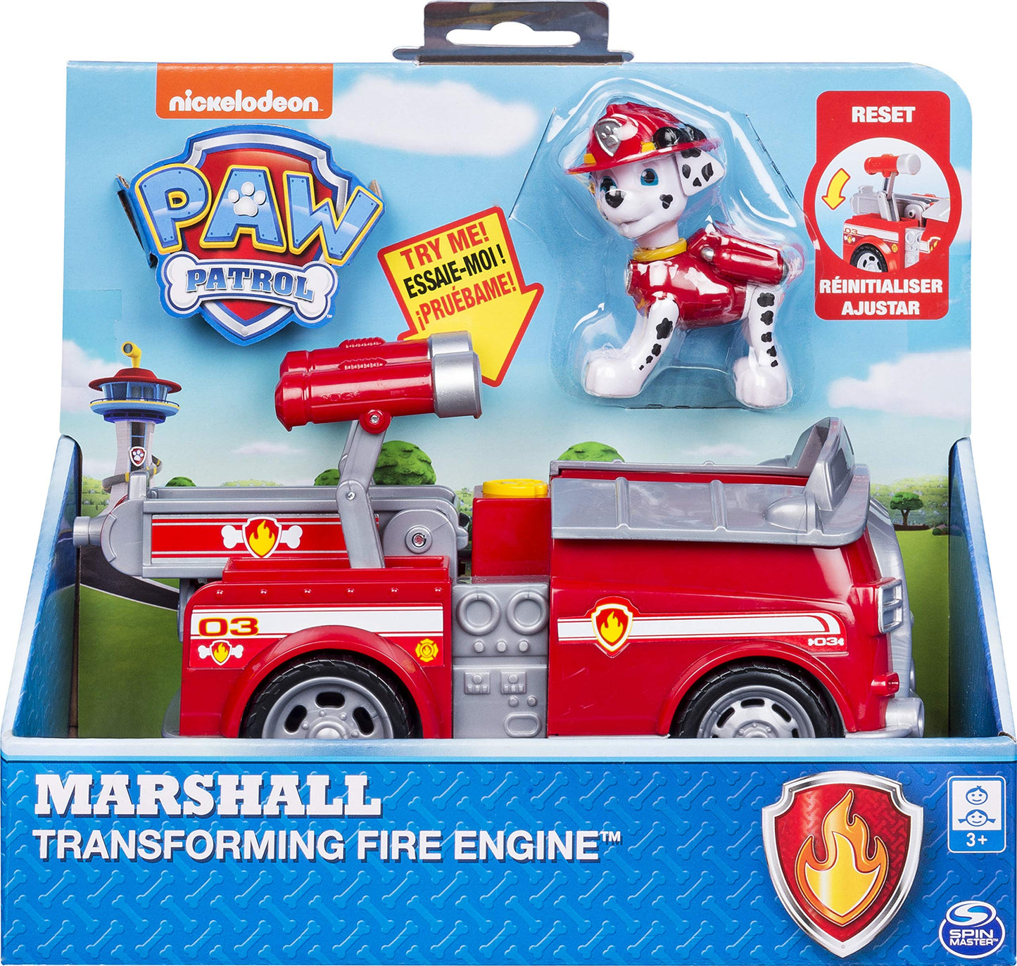 Paw Patrol Marshall’s Transforming Fire Truck with Water Cannons, Multicolor, Model 6053385, for Ages 3 & Up
