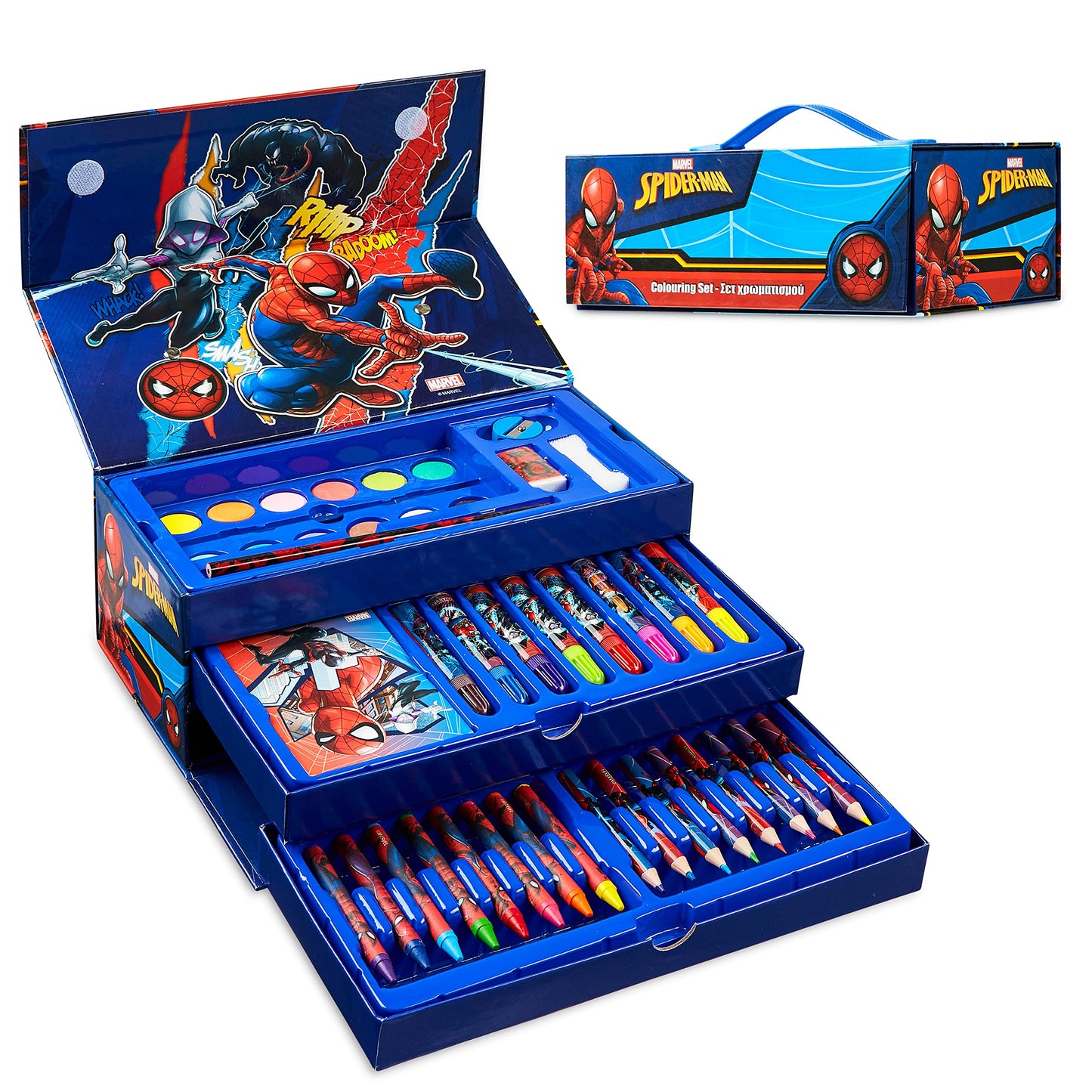 Marvel Art Supplies for Kids Art Set Avengers Painting Colouring Sets for Children Crayons Paints Markers Iron Man Captain Ameri