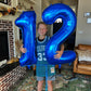 IWERP Foil Mylar Number 12 Balloon, 40 Inch Navy Blue Birthday Decoration for 12 Year Old Boys & Girls