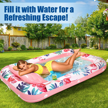 enhanced Inflatable Tanning Pool Lounger Lake Flamingo Pool Float Floaties for mature-themeds - Comfortable Design with Cup Holders and Headrest - Perfect for Beach Parties  Lake Lounging  and Tanning