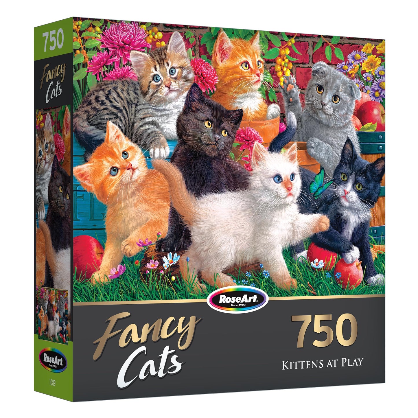 RoseArt 750 Piece Jigsaw Puzzle - Fancy Cats Kittens at Play, Multi Color, Paper, Model 1089ZZB