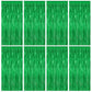 8 Pack Green Streamer, 3.28 FT x 7.05 FT Dinosaur Backdrop, Metallic Tinsel Backdrop FOI Fringe Curtains Party Streamer, Jungle 