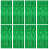 8 Pack Green Streamer, 3.28 FT x 7.05 FT Dinosaur Backdrop, Metallic Tinsel Backdrop FOI Fringe Curtains Party Streamer, Jungle 