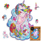 Unidragon Wooden Jigsaw Puzzles - Inspiring Unicorn, 195 Pcs, Medium 10.2'X12.6', Beautiful Gift Package, Unique Shape Best Gift For Adults And Kids