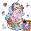 Unidragon Wooden Jigsaw Puzzles - Inspiring Unicorn, 195 Pcs, Medium 10.2'X12.6', Beautiful Gift Package, Unique Shape Best Gift For Adults And Kids