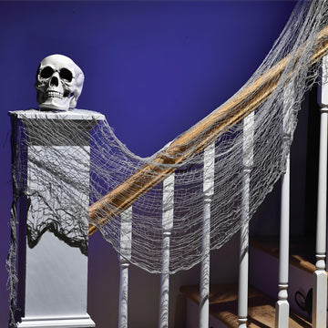 Halloween Creepy Gray Gauze Cloth - 60 x 30 (1 Count) - Perfect Indoor Hanging Decor for Spooky Atmosphere