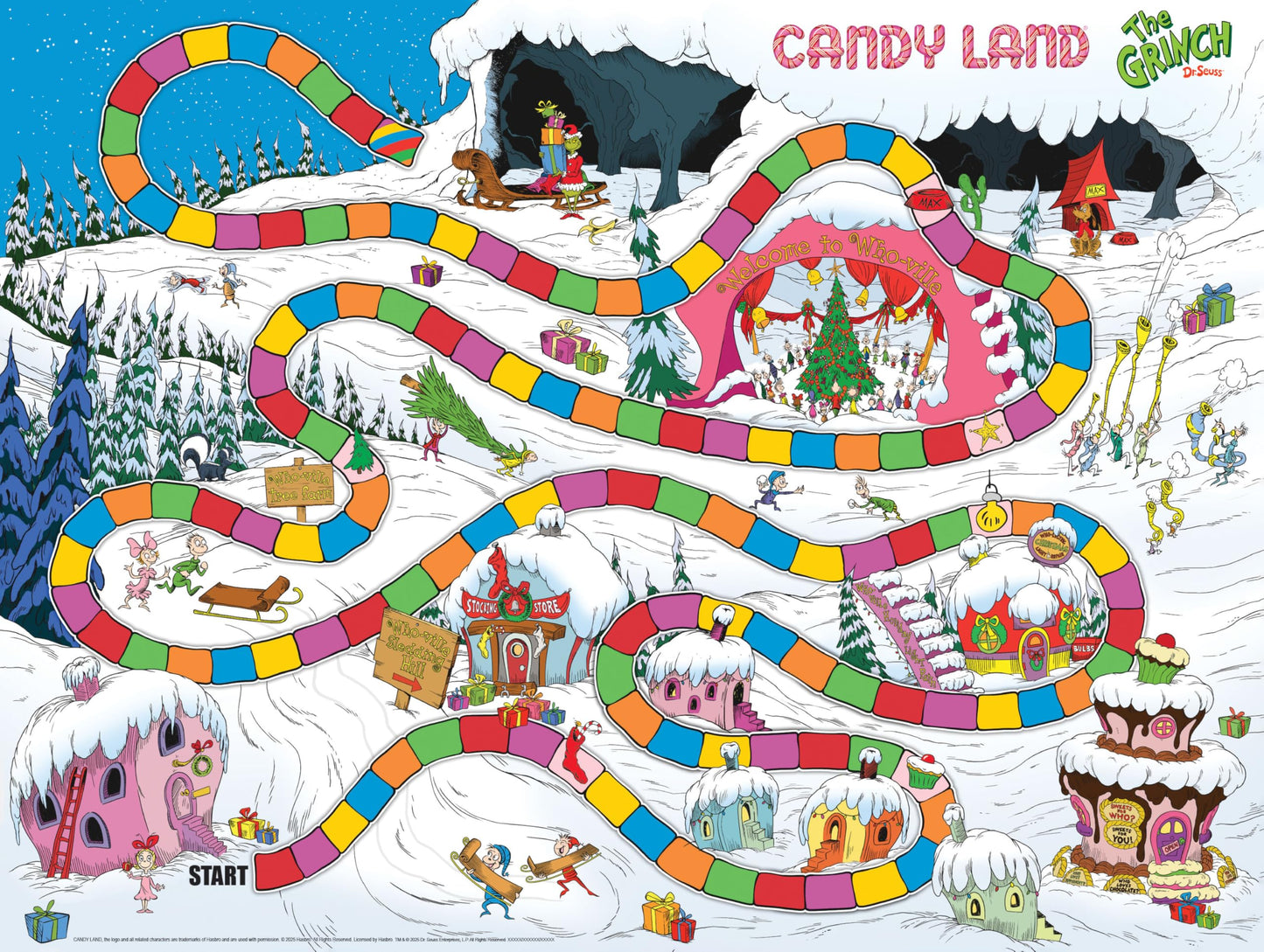 Candy Land: The Grinch Board Game, Play as Who-Ville Characters and Race to Mt. Crumpit, Classic Preschool Game for Kids and Fam