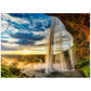 MyPuzzle 1000 Piece Jigsaw Puzzle - Seljalandsfoss Waterfall Sunset, Colorful Cardboard for Adults