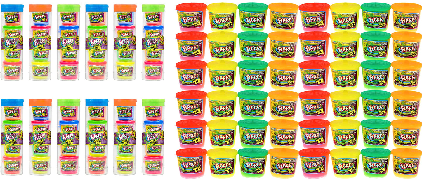 Ja-Ru Mini Noise Putty W/Plastic Containers (12 Pack, 48 Putty Toys) Slime Party Favors Silly Noise Putty For Kids, Boys & Girls. Stress Relief Sensory Fidget Toys. Bulk Goodie Bag Stuffers. 336-12P