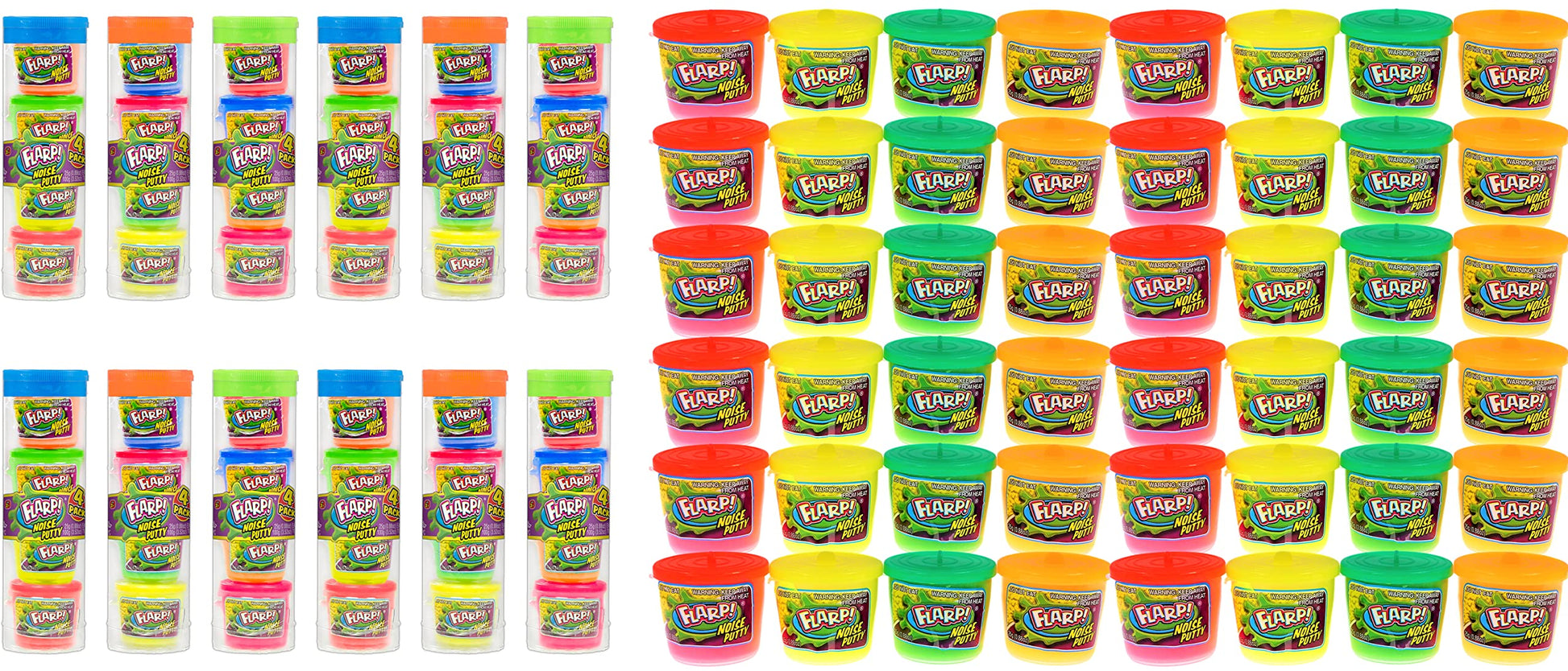 Ja-Ru Mini Noise Putty W/Plastic Containers (12 Pack, 48 Putty Toys) Slime Party Favors Silly Noise Putty For Kids, Boys & Girls. Stress Relief Sensory Fidget Toys. Bulk Goodie Bag Stuffers. 336-12P