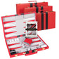 Backgn Set 18 inch  Large - Classic Board Game for mature-themeds and Kids with enhanced Leather Case - Includes Strategy & Tip Guide (Red)