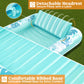 Sloosh Inflatable Tanning Pool Lounger Float,85' X 57' Extra Large Pool Floats Adult With Pillow,4 In 1 Suntan Tub Raft Floatie,Sunbathing Bed Lounge Blow Up Ball Pit Party Gifts,Xl-Cyan White