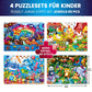 Quokka 4X60 Piece Puzzles For Kids Ages 4-6 – Glow-In-The-Dark Puzzles For Kids 4-8 I Farm Bugs Tropical & Ocean Animals I Fun Educational Toddler Puzzles For Boys & Girls – Educational Game Toys Gift