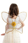 Little Adventures Shimmer Wings Costume Dress Up - Machine Washable Girl Pretend Play and Party Outfit (Gold)
