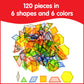 Edxeducation 22108 Transparent Pattern Blocks - Mini Jar - Plastic Pattern Blocks - Practice Sorting, Patterns, Measurement And Fractions - Sensory Play - Math Manipulative