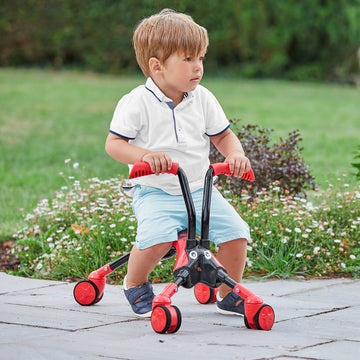 Mookie Scramblebug Beetle | Balance Bike | 4 Wheel Developmental Toy for Toddlers 1-2 | Indoor & Outdoor Play | Foldable for Sto