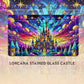 Wizcraft Gaming Paramint Lorcana Stained Glass Castle (Stitched) - Lorcana Playmat - Lorcana Mat, Lorcana Game Mat - Non-Slip Ru