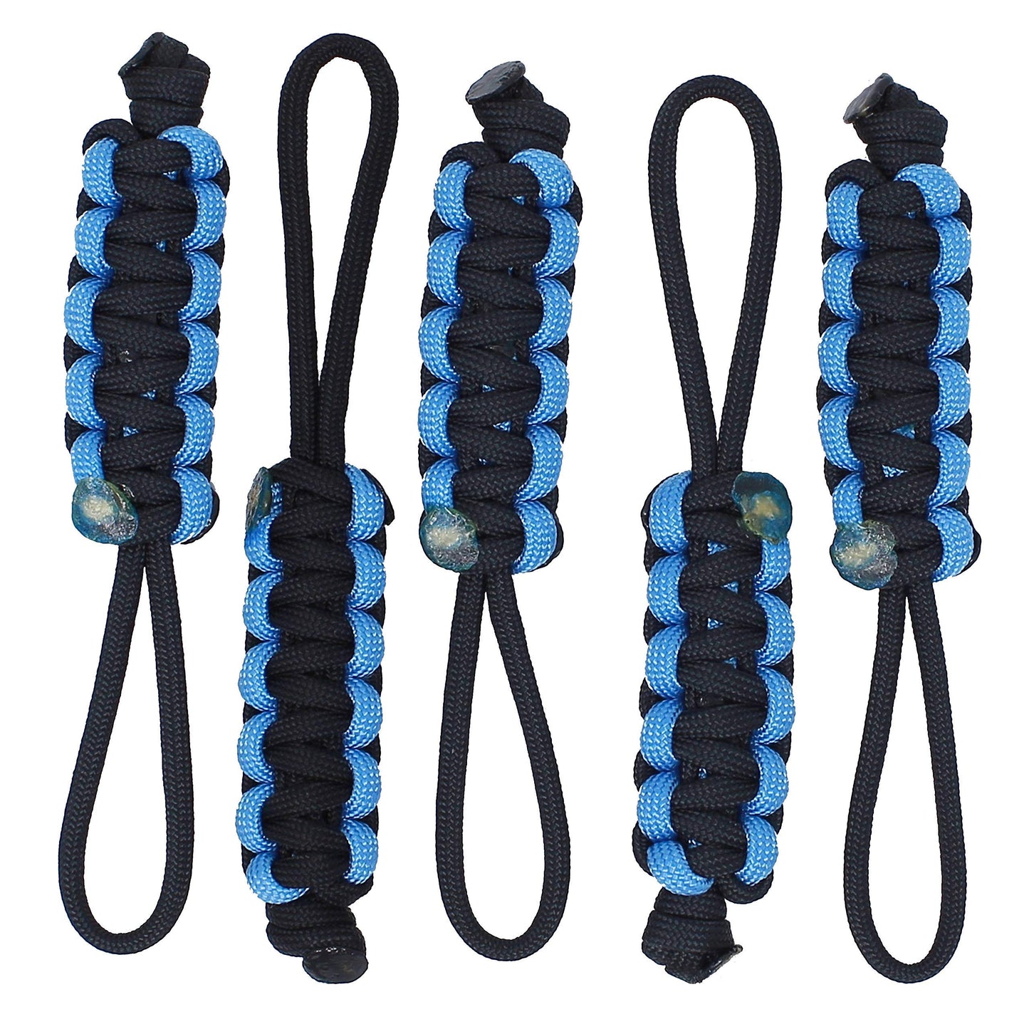 BubbasGarageTv - Large Heavy Duty Paracord Zipper Pulls (Light Blue)