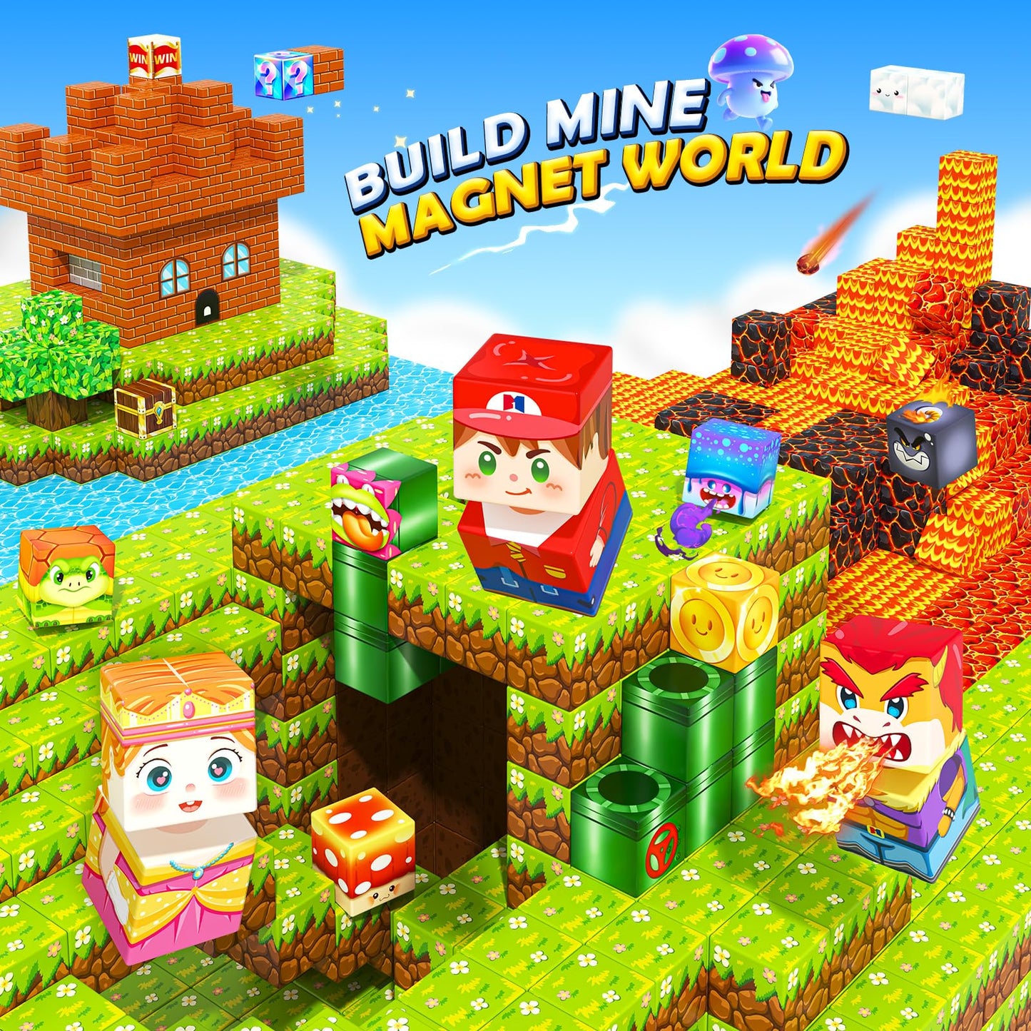 Magnetic Blocks Building Toys  Mine Magnet World Game Set for Kids Ages 4-8 5-7 6-8  STEM Sensory Magnetic Toys for Toddlers  Gift for 3+ Year Old Boys Girls