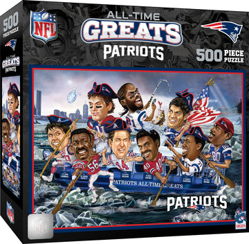 MasterPieces 500 Piece Sports Jigsaw Puzzle for Adults - NFL New England Patriots All-Time Greats - 15x21