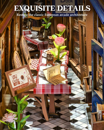 Robotime Diy Book Nook Kits Dollhouse Room Bookstore Miniature House With Led Light 3D Wooden Puzzles For Adults Booknook Booksh