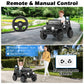 Olakids Ride On Truck, 12V Battery Powered Electric Vehicle For Kids With Remote Control, Bluetooth, Power Display, Led Lights, Music Player, Ride On Toy For 3+ Boys Girls (Black)
