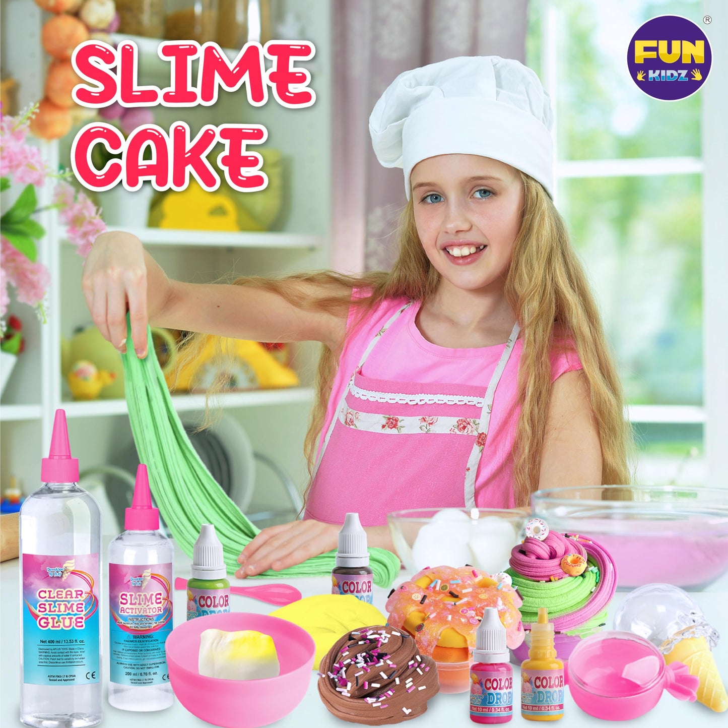 FUN KIDZ Ice Cream Butter Slime Kit for Girls 10-12, Multicolor Soft Slime Making Toy, Ideal Birthday Gift for Ages 8-12