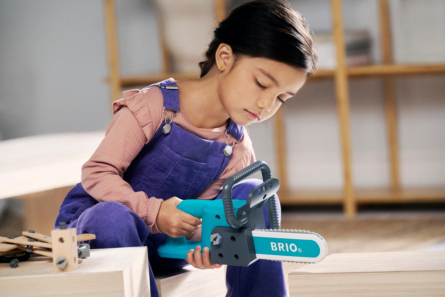 BRIO Builder Chainsaw 34602 - Educational Construction Toy, Beechwood, Multicolor, for Kids Age 3+