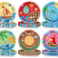 48Pcs 7 Inch Ocean Party Supplies Hawaiian Theme Party Paper Plates Cartoon Dessert Plates Under the Sea Disposable Tableware fo