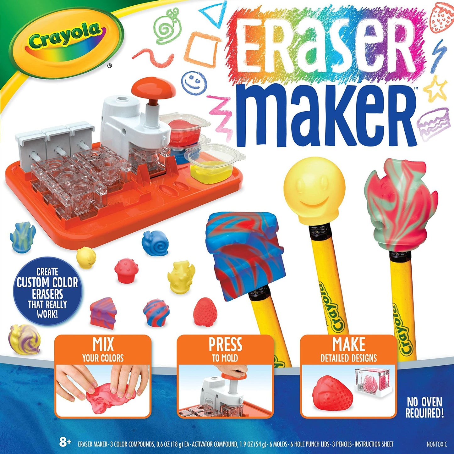 Crayola Eraser Maker, Diy Craft Kit, Gift For Kids, 8, 9, 10, 11