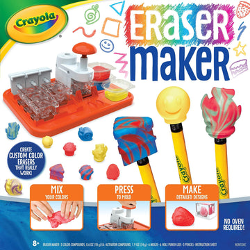 Crayola Eraser Maker, Diy Craft Kit, Gift For Kids, 8, 9, 10, 11