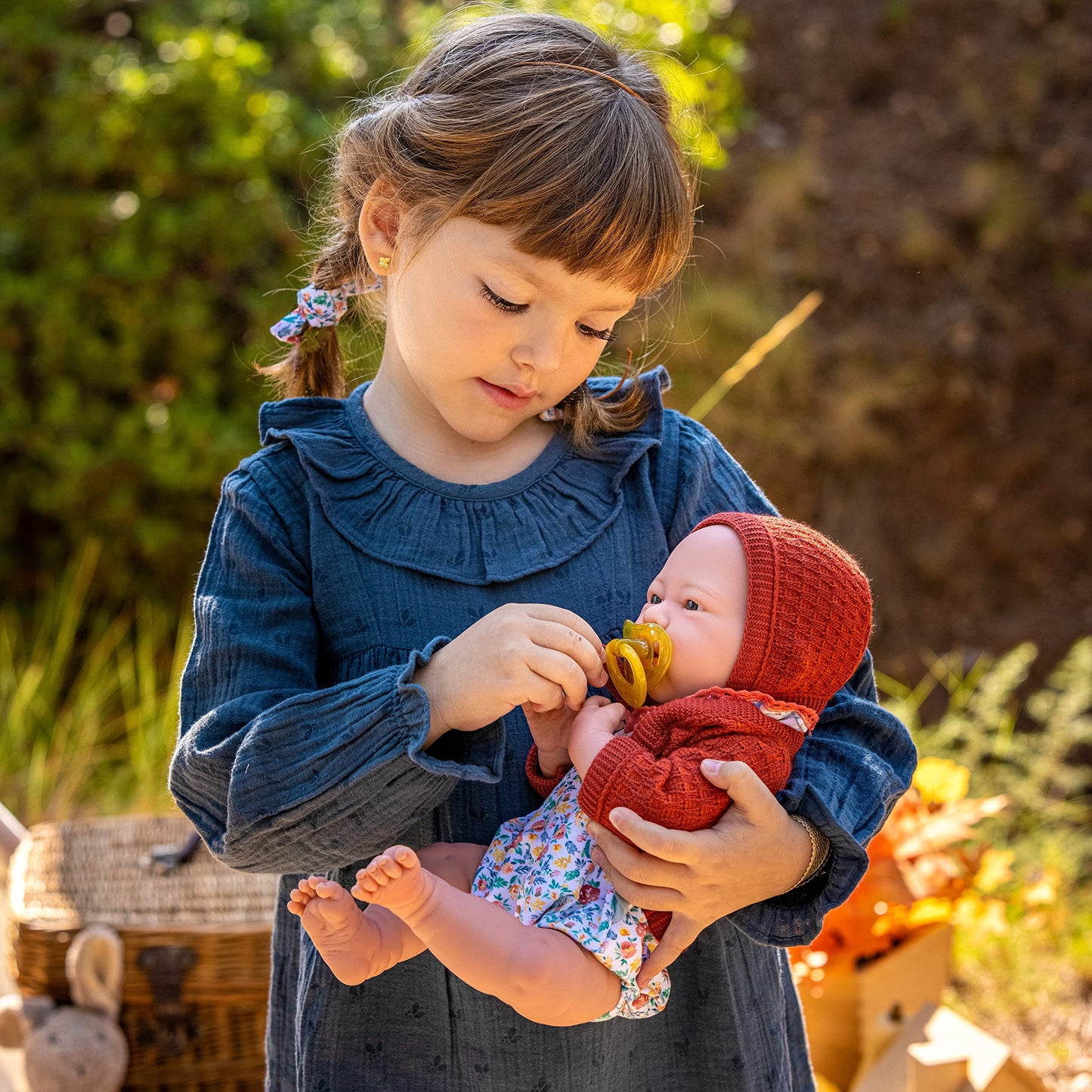 JC Toys Nature Collection 15" Anatomically Correct Vinyl Girl Baby Doll - Model 18066, Made in Spain