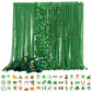 Becfupo 196Pcs St. Patrick's Day Accessories: 100 Pcs Metallic Green Beaded Necklaces & 96 Pcs Temporary Tattoo Stickers - Irish