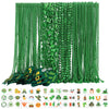 Becfupo 196Pcs St. Patrick's Day Accessories: 100 Pcs Metallic Green Beaded Necklaces & 96 Pcs Temporary Tattoo Stickers - Irish