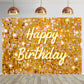 Gold Flash Square Wall Backdrop for Photography Golden Happy Birthday Glitter Sequin Shimmer Background Sweet 16 Girls Woman 20t