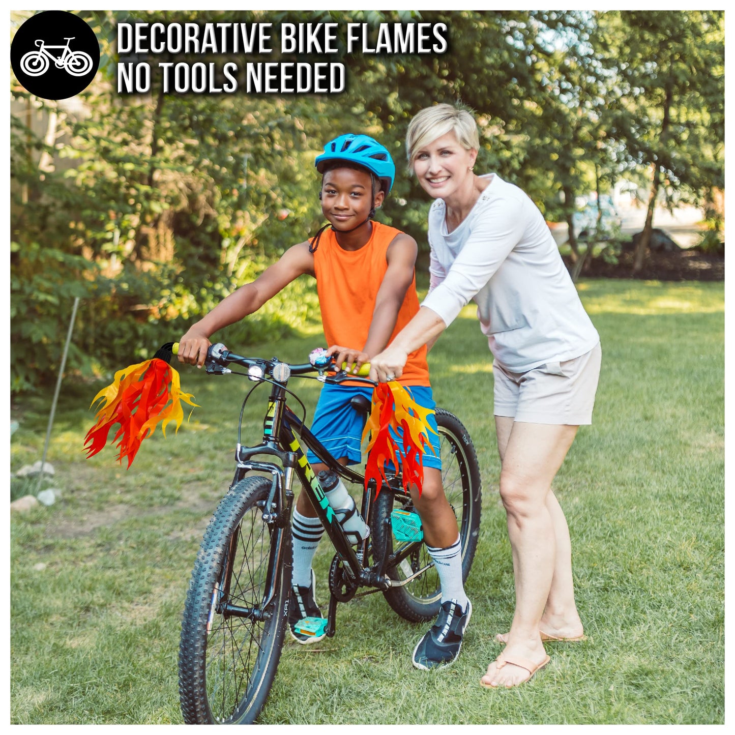 Iconikal Bicycle Scooter Handlebar Attachment Flame Streamers