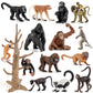 15Pcs Monkey Primates Figurines Tree Ape Chimpanzee Orangutan Toys for Kids