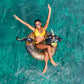 Poolcandy Inflatable 40 inch Animal Pool Tubes & Swim Rings (Black Sea Dragon with Glitter Inflatable 40 Pool Tube)